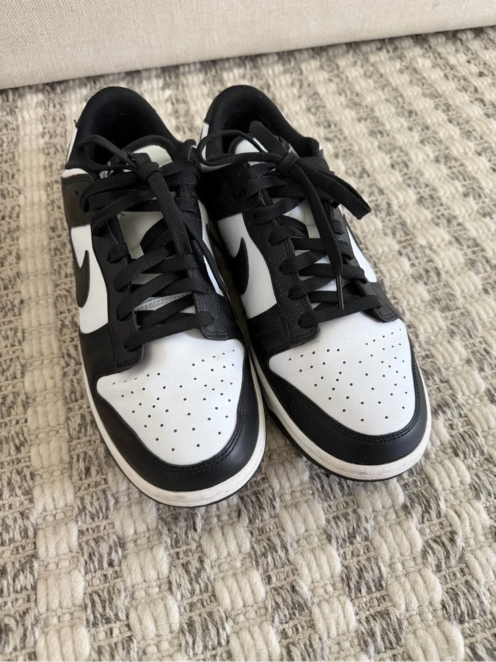 Nike Men's Dunk Low Retro Panda Sneakers in Black/White size 10